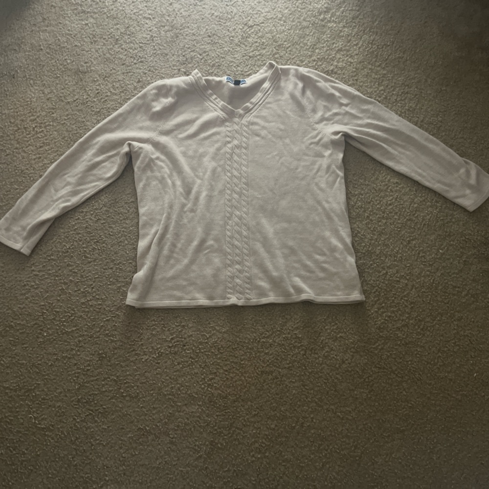 Karen Scott Cream Long Sleeve Top